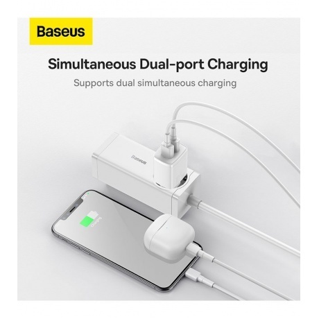 Сетевое зарядное устройство Baseus Compact Charger CCCP10UE White (CCXJ010202) - фото 7