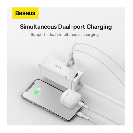 Сетевое зарядное устройство Baseus Compact Charger CCCP10UE White (CCXJ010202) - фото 11