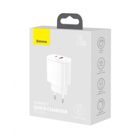 Сетевое зарядное устройство Baseus Compact White (CCXJ-B02) - фото 8