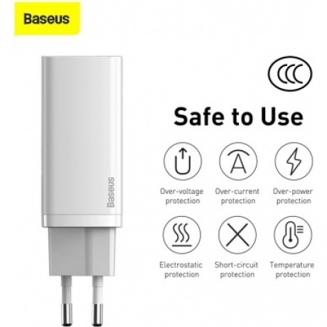 Сетевое зарядное устройство Baseus GaN2 Lite 65W White (CCGAN2L-B02) - фото 15