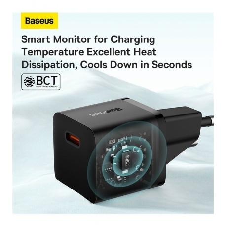 Сетевое зарядное устройство Baseus GaN5 20W EU Black (CCGN050101) - фото 7