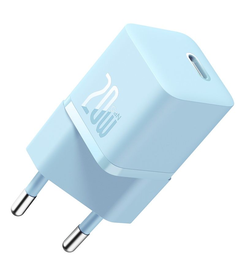 Сетевое зарядное устройство Baseus GaN5 20W EU Blue (CCGN050103) универсальный регулируемый импульсный источник питания трансформатор адаптер 60 вт 5 а вход 100 240 в переменного тока выход 12 в постоянного
