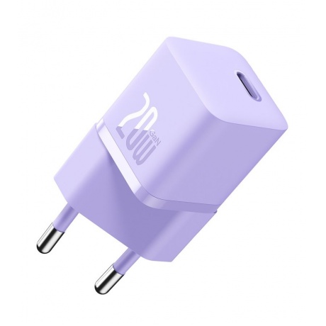 Сетевое зарядное устройство Baseus GaN5 20W EU Purple (CCGN050105) - фото 1