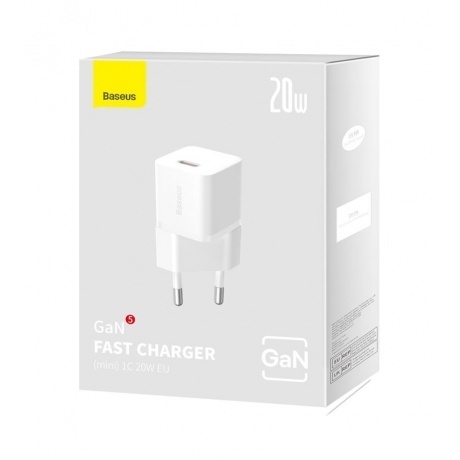 Сетевое зарядное устройство Baseus GaN5 20W EU White (CCGN050102) - фото 15