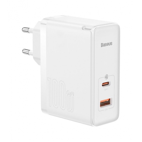 Сетевое зарядное устройство Baseus GaN5 Pro 100W White (CCGP090202) - фото 1