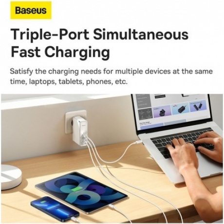 Сетевое зарядное устройство Baseus GaN5 Pro 140W EU White (CCGP100202) - фото 11