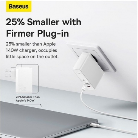 Сетевое зарядное устройство Baseus GaN5 Pro 140W EU White (CCGP100202) - фото 14