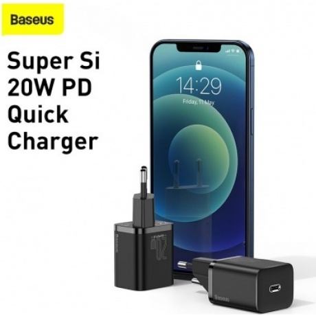 Сетевое зарядное устройство Baseus Super Si 20W EU Black (TZCCSUP-B01) - фото 17