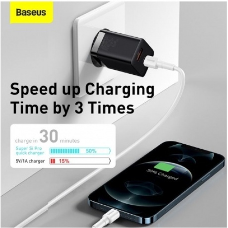 Сетевое зарядное устройство Baseus Super Si Pro 30W EU Black (CCSUPP-E01) - фото 11