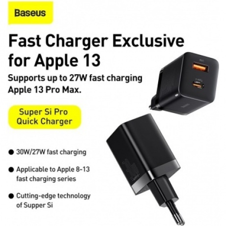 Сетевое зарядное устройство Baseus Super Si Pro 30W EU Black (CCSUPP-E01) - фото 15