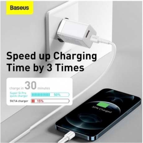 Сетевое зарядное устройство Baseus Super Si Pro 30W EU White (CCSUPP-E02) - фото 11
