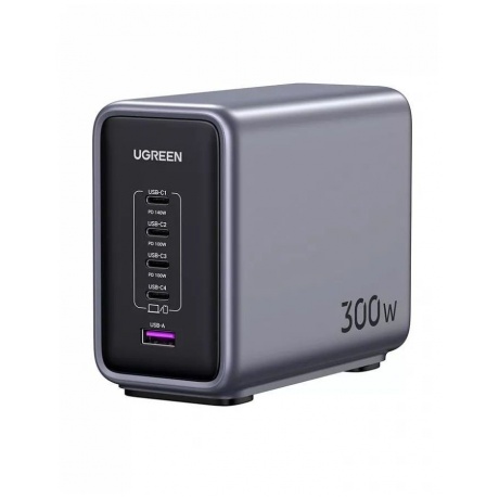 Сетевое зарядное устройство UGREEN CD333-90903B Nexode 300W GaN EU Black - фото 1