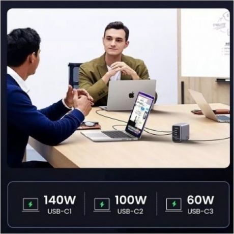 Сетевое зарядное устройство UGREEN CD333-90903B Nexode 300W GaN EU Black - фото 3