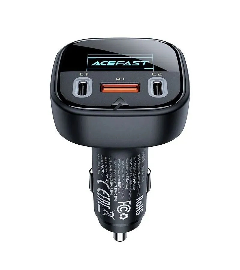 Автомобильное зарядное устройство ACEFAST B5 101W 2C+A metal черный - фото 1