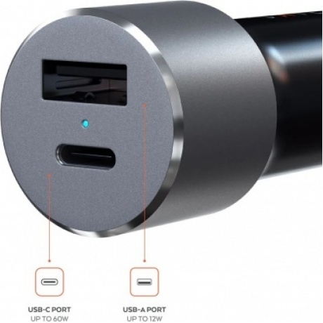 Автомобильное зарядное устройство Satechi 72W Type-C PD Car Charger. Цвет серый космос. - фото 3