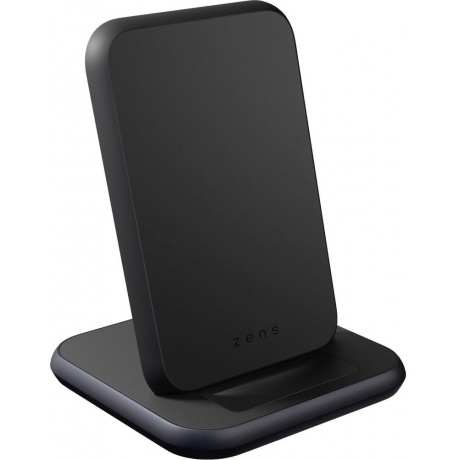 Беспроводное зарядное устройство ZENS Aluminium Stand Fast Wireless Charger в комплекте с адаптером питания USB-C PD мощностью 18 Вт. Цвет черный. - фото 1