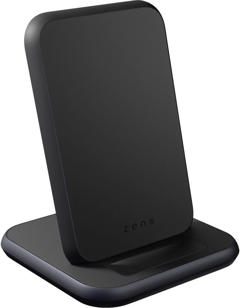 Беспроводное зарядное устройство ZENS Aluminium Stand Fast Wireless Charger в комплекте с адаптером питания USB-C PD мощностью 18 Вт. Цвет черный. цена и фото