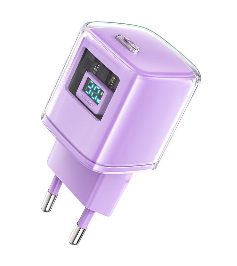 Сетевое зарядное устройство ACEFAST A53 синевото-фиолетовый сетевое зарядное устройство acefast a53 c usb typec и поддержкой быстрой зарядки pd 30w фиолетовый purple