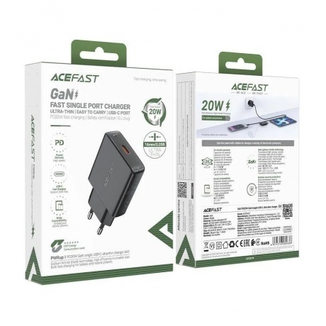 Сетевое зарядное устройство ACEFAST A65 черный - фото 4