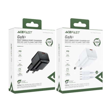Сетевое зарядное устройство ACEFAST A73 mini белый - фото 3
