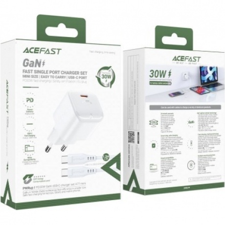 Сетевое зарядное устройство ACEFAST A77 mini белый - фото 2