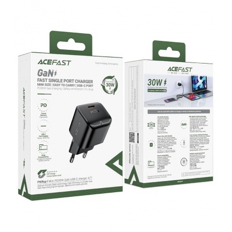 Сетевое зарядное устройство ACEFAST A77 mini черный - фото 6