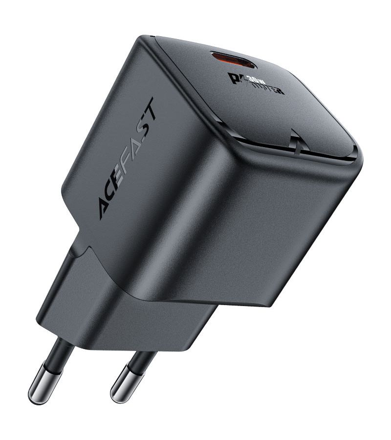 Сетевое зарядное устройство ACEFAST A77 mini черный зарядное устройство acefast a37 pd100w gan 1xusb a 3xusb c белый