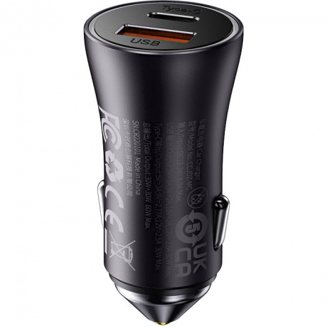 Автомобильное зарядное устройство Baseus Golden Contactor Max Dual темно-серый (CGJM000113) - фото 5