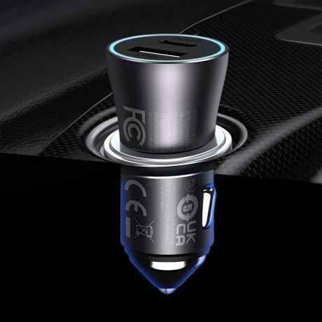 Автомобильное зарядное устройство Baseus Golden Contactor Max Dual темно-серый (CGJM000113) - фото 8