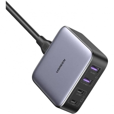 Сетевое зарядное устройство UGREEN 2*USB-A+2*USB-C 65W CD327 (Space Gray) 90747 - фото 2