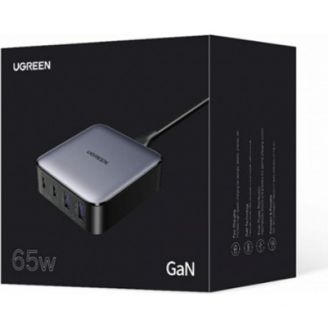 Сетевое зарядное устройство UGREEN 2*USB-A+2*USB-C 65W CD327 (Space Gray) 90747 - фото 13