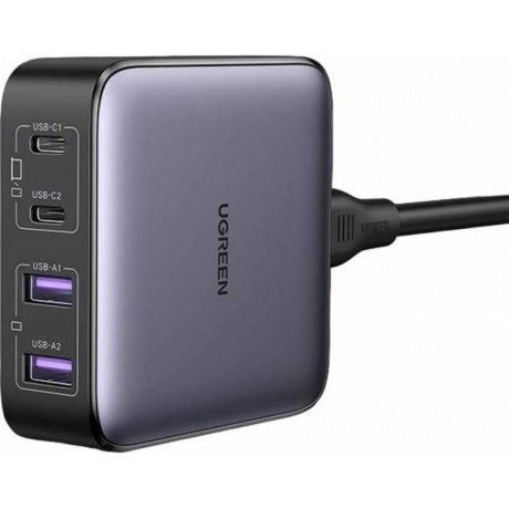 Сетевое зарядное устройство UGREEN 2*USB-A+2*USB-C 65W CD327 (Space Gray) 90747 - фото 7