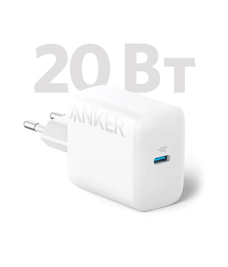 Сетевое зарядное устройство Anker 312 A2347 20W USB-C белое зарядное устройство anker a2347 312 usb c 20w ank a2347g21 wt