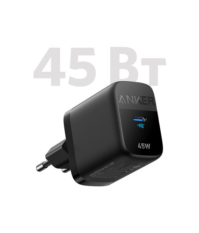 Сетевое зарядное устройство Anker 313 Charger A2643 45W USB Type-C черное A2643G11 - фото 1