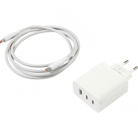 Сетевое зарядное устройство Xiaomi 67W GaN Charger 2C1A USB + 2xType-C белое - фото 4