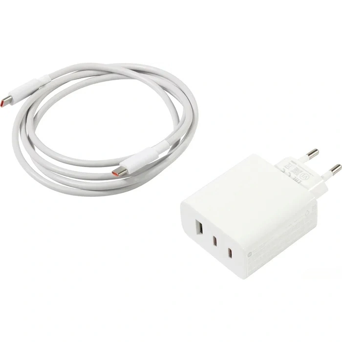 Сетевое зарядное устройство Xiaomi 67W GaN Charger 2C1A USB + 2xType-C белое - фото 4