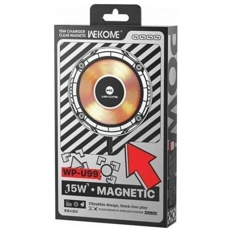Беспроводное магнитное зарядное устройство 15W Wekome WP-U99 - фото 3