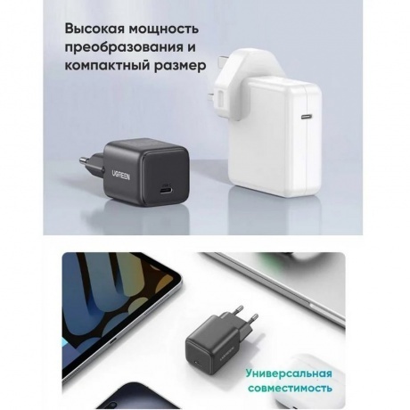 Сетевое зарядное устройство Ugreen X512 Gray (55528) - фото 7