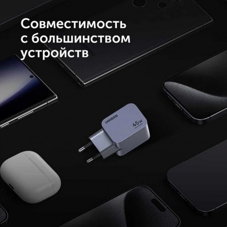 Сетевое зарядное устройство Ugreen X707 Space Gray (35008) - фото 6
