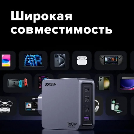 Сетевое зарядное устройство Ugreen X763 Space Gray (25877) - фото 13