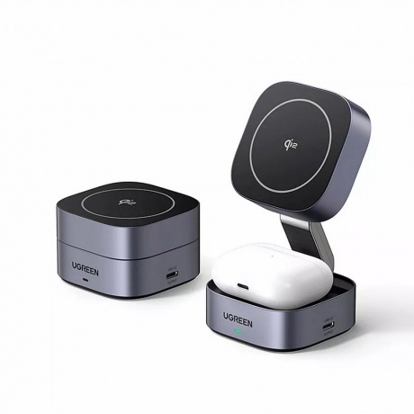 Беспроводное зарядное устройство Ugreen W702 Space Gray (35316) - фото 2