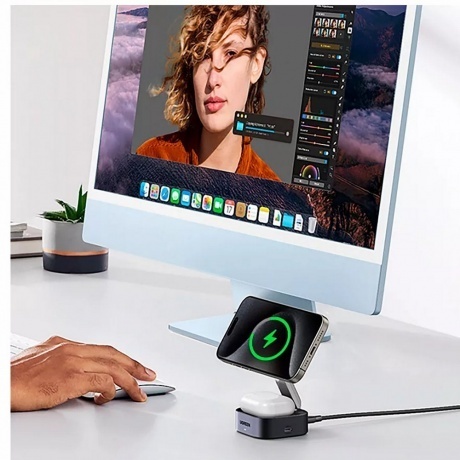 Беспроводное зарядное устройство Ugreen W702 Space Gray (35316) - фото 3