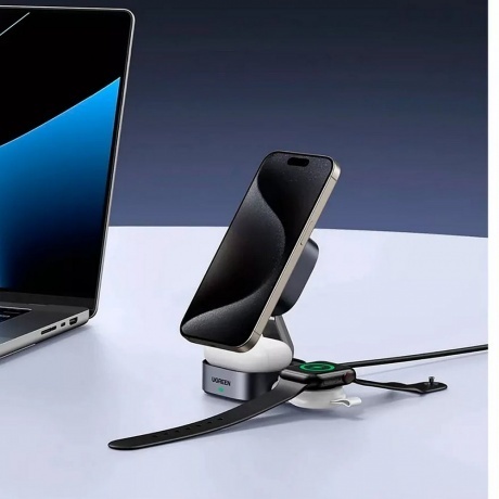 Беспроводное зарядное устройство Ugreen W702 Space Gray (35316) - фото 9