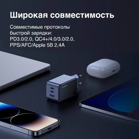 Сетевое зарядное устройство Ugreen X553 Space Gray (35042) - фото 5