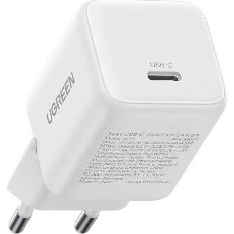 Сетевое зарядное устройство Ugreen X513 белый (65009) - фото 3