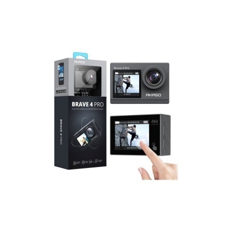 Экшн-камера AKASO BRAVE 4 PRO серый. - фото 11