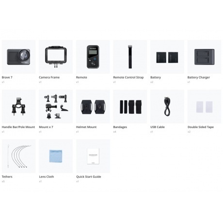 Экшн-камера AKASO BRAVE 7 серый. - фото 11