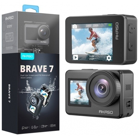 Экшн-камера AKASO BRAVE 7 серый. - фото 7
