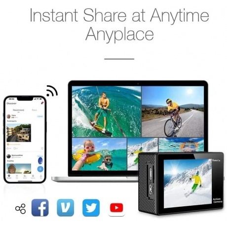 Экшн-камера AKASO EK7000 черный. - фото 24