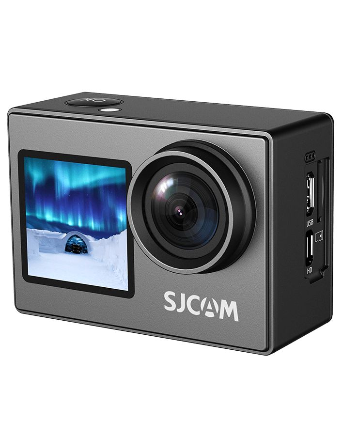 Экшн-камера SJCAM SJ4000 DUAL SCREEN . черный. экшн камера sjcam sj10 pro dual screen черная с креплением цифровым стабилизатором водонепроницаемая 4k ultra hd на шлем голову грудь велосипед